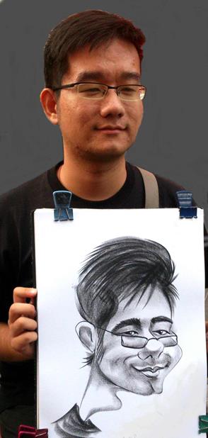 Boy caricature by Alex caricature artist