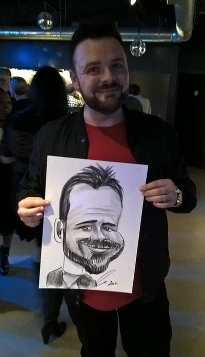 Caricaturist depicting the Beard