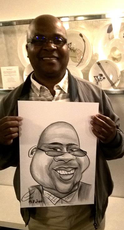 Caricaturist Black man with glasses