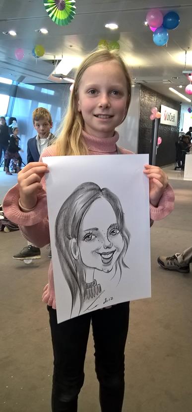 Caricaturist at Children Christmas party
