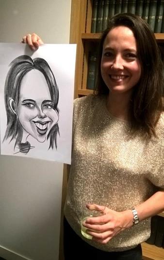 caricaturist girl with a big forehead
