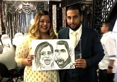 Caricaturist at Indian wedding