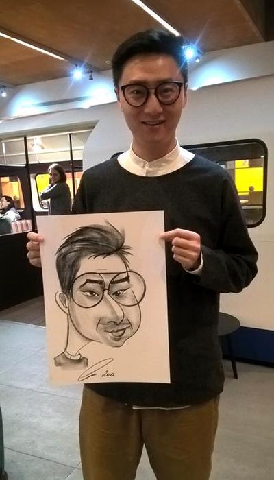  Student with round glasses by Alex Caricaturist