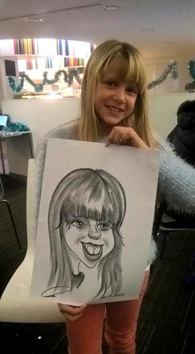 Caricature artist Christmas party 