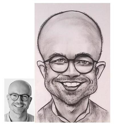 Caricaturist drawn Dave from photograph