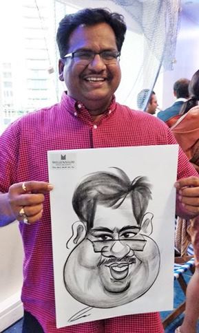 Fat face caricature drawing