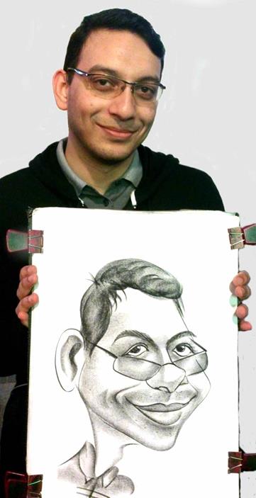 Man glasses caricature
